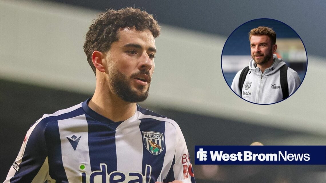 Mikey Johnston of West Bromwich Albion heads to take a corner during the Sky Bet Championship match between West Bromwich Albion and Middlesbrough,...