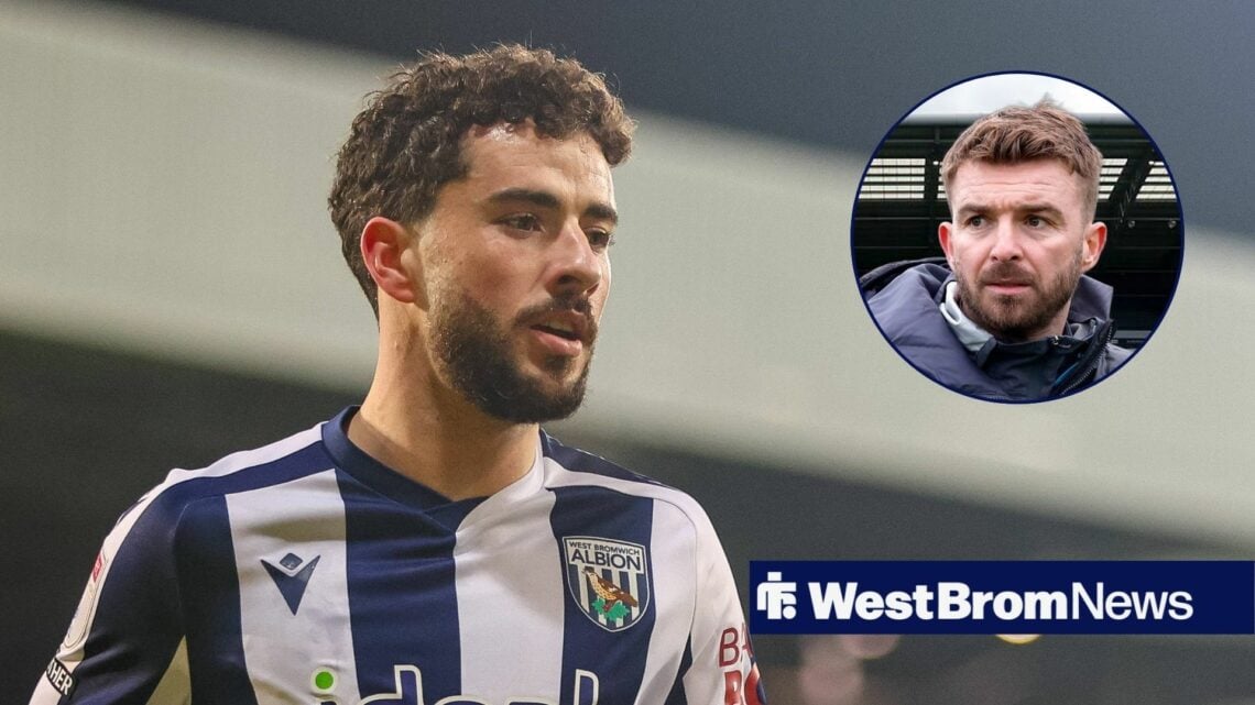 Mikey Johnston of West Bromwich Albion heads to take a corner during the Sky Bet Championship match between West Bromwich Albion and Middlesbrough,...