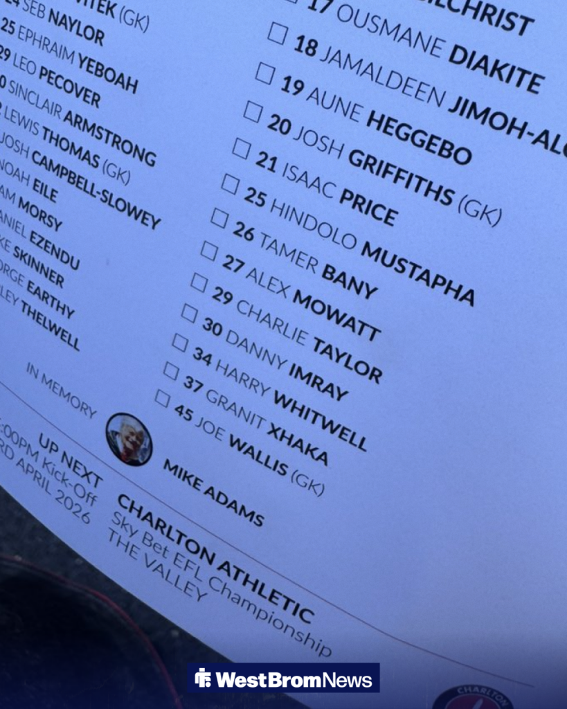 West Brom Bristol City matchday programme