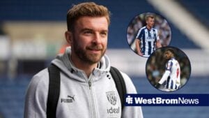 James Morrison looks at circular insets of Aune Heggebo and Josh Maja.