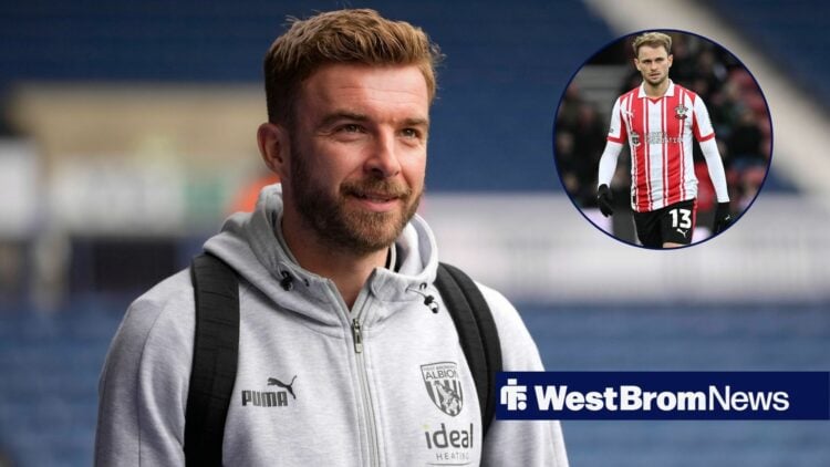 James Morrison looking at a circular inset of Leo Scienza.