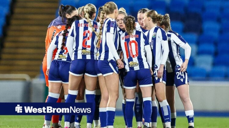 West Brom Women huddling before a match.