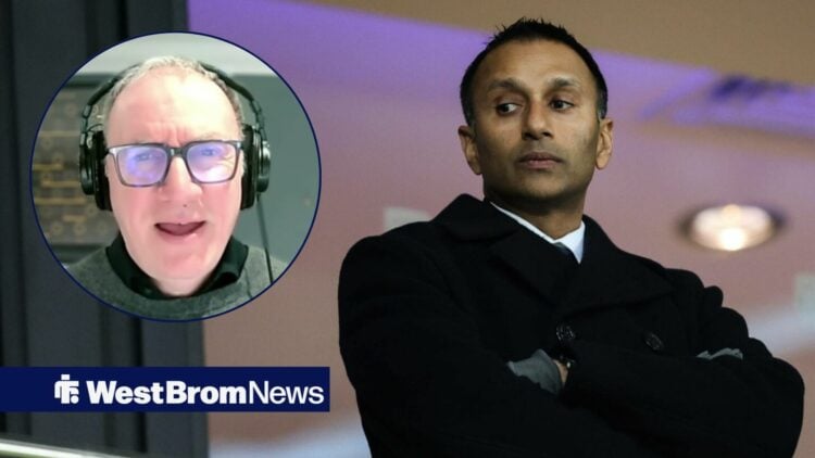 Finance expert Kieran Maguire looking at West Bromwich Albion owner, Shilen Patel, who is at The Hawthorns.