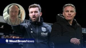 Sam Parkin looks on (inset), with James Morrison and Phil Parkinson