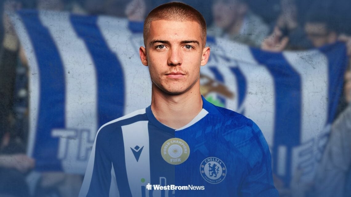 Alfie Gilchrist in a West Brom and Chelsea shirt