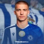 Alfie Gilchrist in a West Brom and Chelsea shirt