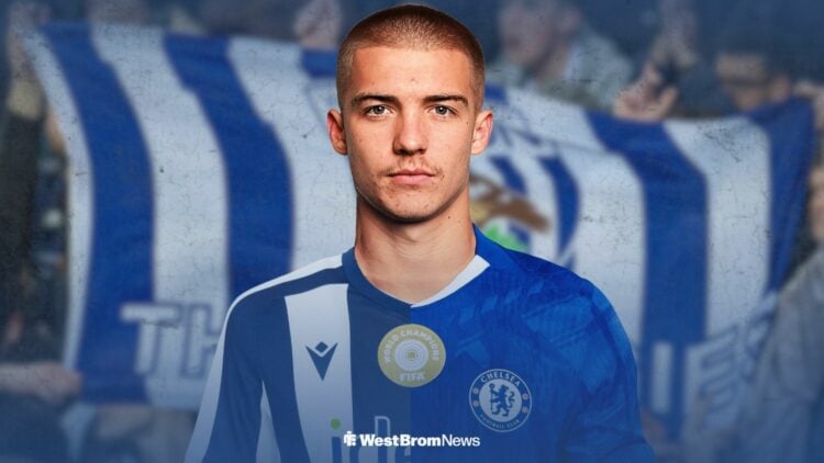 Alfie Gilchrist in a West Brom and Chelsea shirt