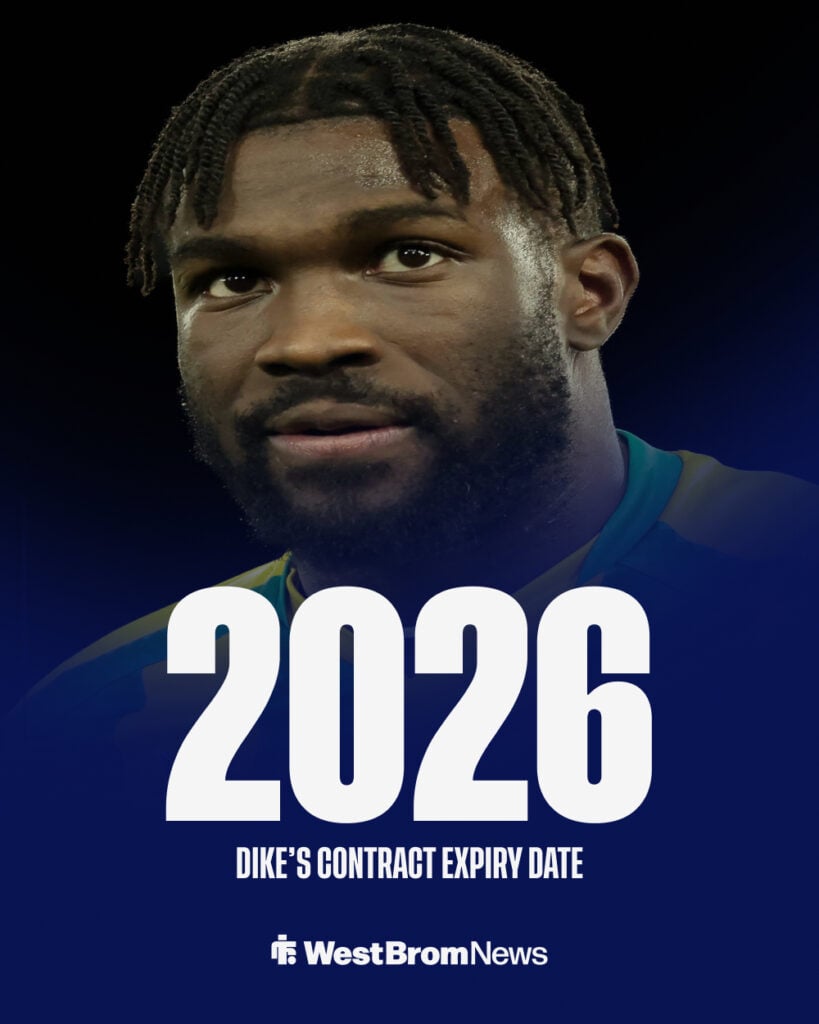 Daryl Dike of West Bromwich Albion during the EFL Sky Bet Championship match between Derby County and West Bromwich Albion.