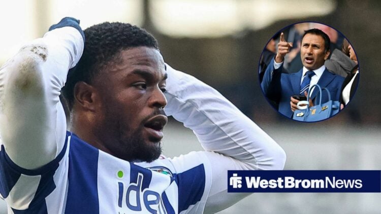 Josh Maja of West Bromwich Albion holds his head in frustration during the Sky Bet Championship match between West Bromwich Albion and Sheffield We...