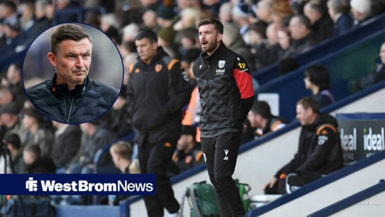 James Morrison looks at a circular inset of Paul Heckingbottom.
