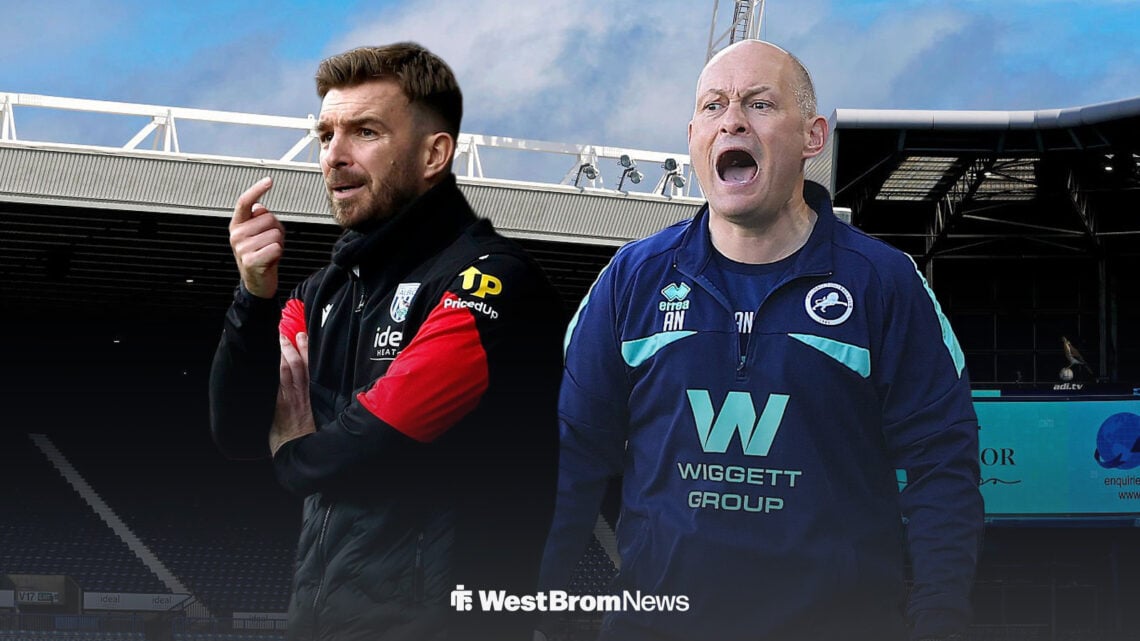 James Morrison and Alex Neil stood in front of The Hawthorns.