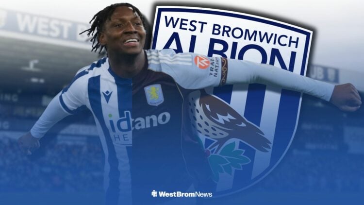 Jamaldeen Jimoh-Aloba in a West Brom and Aston Villa shirt