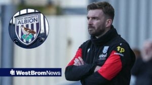 West Bromwich Albion manager James Morrison looks on vs Blackburn Rovers