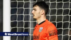 Birmingham City versus West Bromwich Albion; Max O Leary of West Bromwich Albion