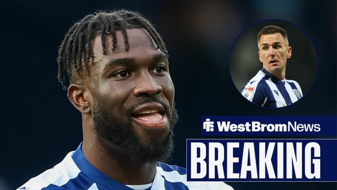 Daryl Dike looking at West Brom team-mate Jed Wallace