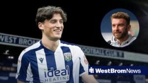 Falkirk striker Barney Stewart wearing a West Brom shirt, James Morrison coach at West Bromwich Albion arrives at the stadium before the Sky Bet Championship match West Bromwich Albion vs Middlesbrough.