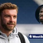 West Brom boss James Morrison, Daryl Dike smiling in inset.