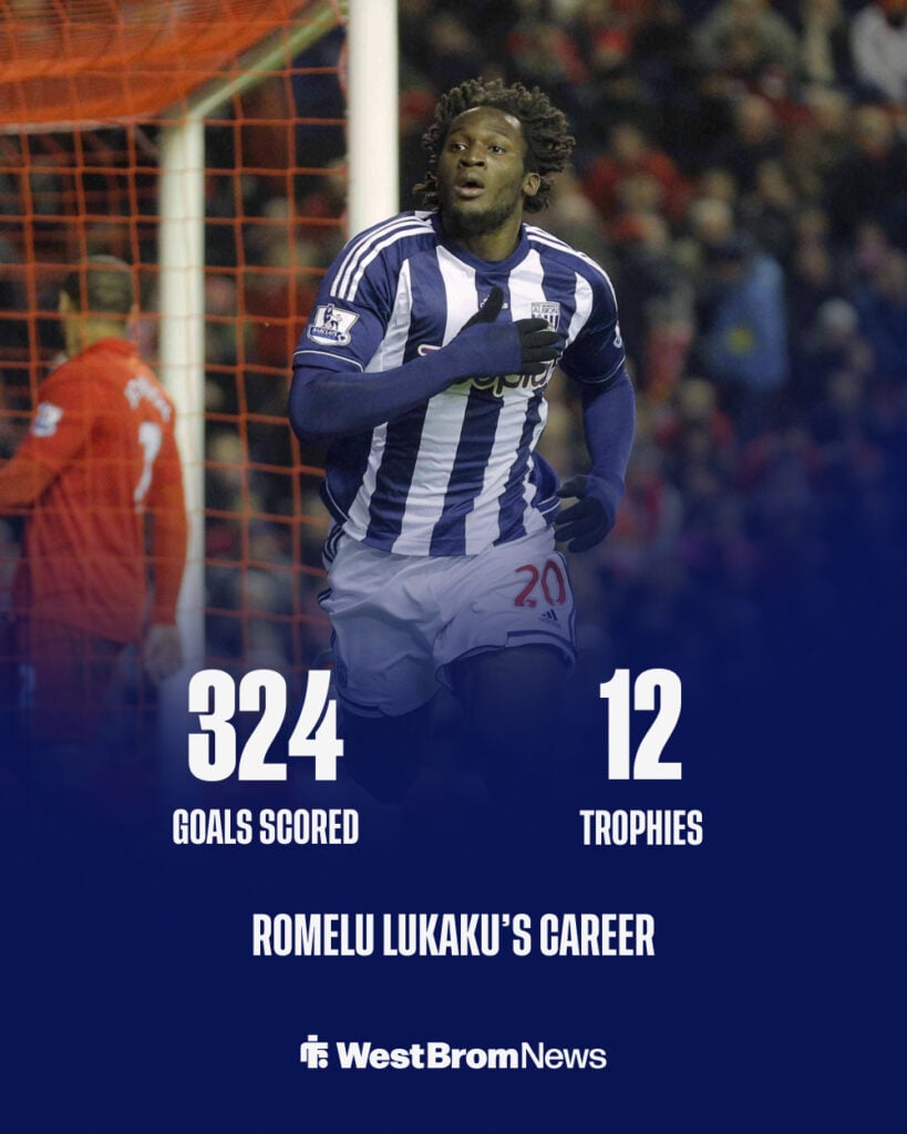 A graphic detailing Romelu Lukaku's career stats.