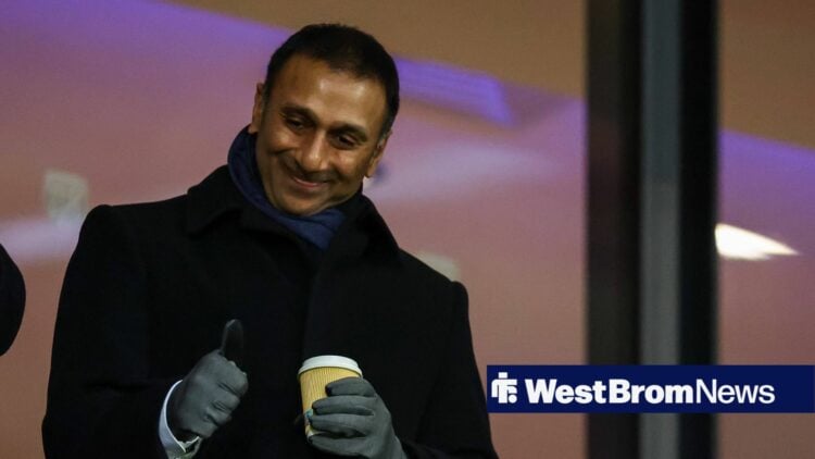 Shilen Patel, chairman and owner of West Bromwich Albion, gives the thumbs up during the Sky Bet Championship match between West Bromwich Albion an...