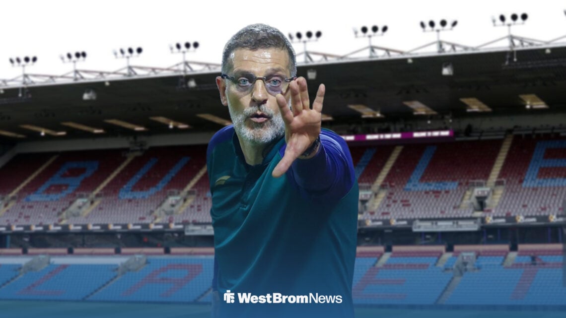 Ex-West Brom boss points Slaven Bilic with Turf Moor in the background