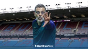 Ex-West Brom boss points Slaven Bilic with Turf Moor in the background