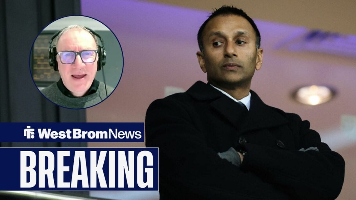 Kieran Maguire looking at West Bromwich Albion owner Shilen Patel, who is at The Hawthorns.