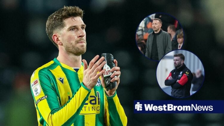 Chris Mepham applauds, with James Morrison and Craig Bellamy in circular frames inset